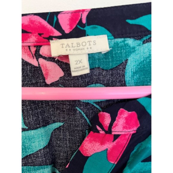 Talbot's Woman Floral V Neck Summer Top/Tunic- 2X - Picture 2 of 6